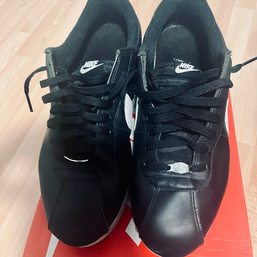 Nike Cortez Basic Leather Sneakers - Black size 12 men’s - Picture 3 of 5